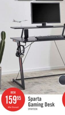 Sparta Gaming Desk - Black