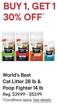 World's Best Cat Litter 28 lb & Poop Fighter 14 lb