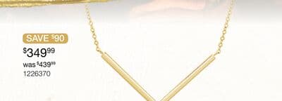 10K Yellow Gold 18" Chevron Necklace