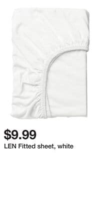 LEN Fitted sheet, white