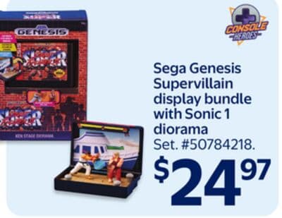 Sega Genesis Supervillain dsiplay bundle with Sonic 1 diorama