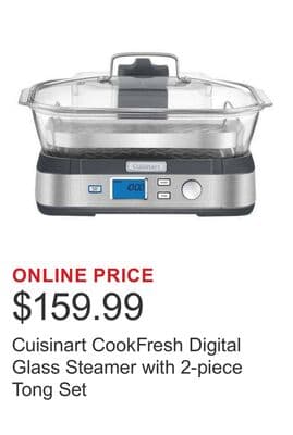 Cuisinart CookFresh Digital Glass Steamer with 2-piece Tong Set