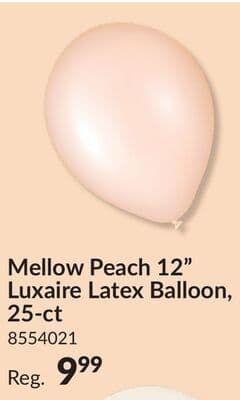 Mellow Peach 12" Luxaire Latex Balloon, 25-ct