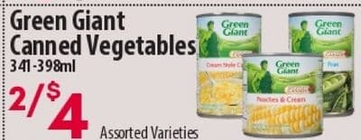 Green Green Giant Canned Vegetables 341-398ml Green &