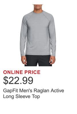 GapFit Men's Raglan Active Long Sleeve Top