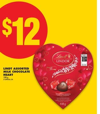 LINDT ASSORTED MILK CHOCOLATE HEART , 108 g