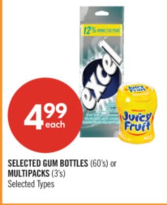 SELECTED GUM BOTTLES OR MULTIPACKS
