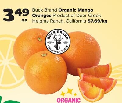 Buck Brand Organic Mango Oranges