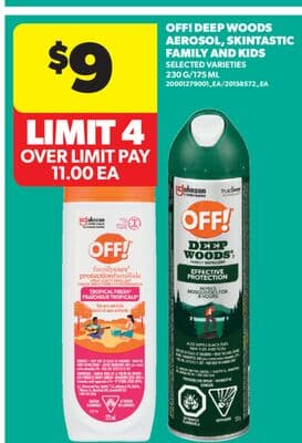 OFF! DEEP WOODS AEROSOL, SKINTASTIC FAMILY AND KIDS, 230 G/175 ML