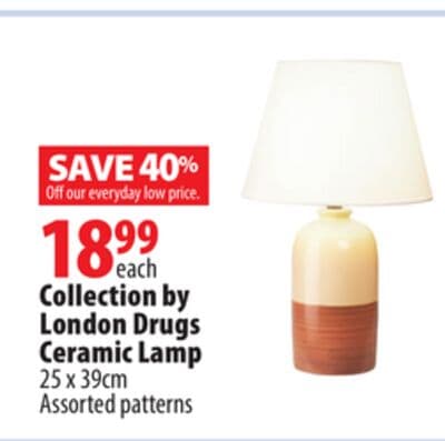 Collection by London Drugs Ceramic Lamp